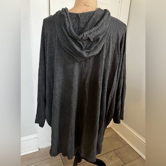 Loft Gray Pullover Hoodie w/ 3/4 Sleeves - Size XL - Picture 5 of 7